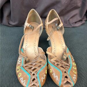 Bronx Leather Boho Wedge Sandals | Made in Brazil | Size 40